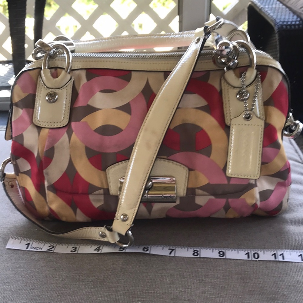 Coach Silk & Leather Handbag